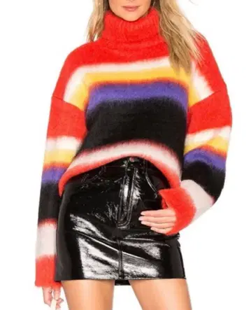 [ 새상품급 ] DVF 청키 스트라이프 터틀넥 스웨터 사이즈 P