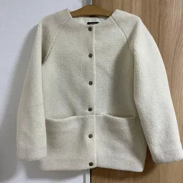 A.P.C. 아이보리 플리스 보아 자켓