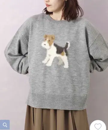 Blue Bleuet Fluffy 테리어 니트 풀오버 강아지