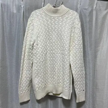 타미힐피거 화이트 터틀넥 니트