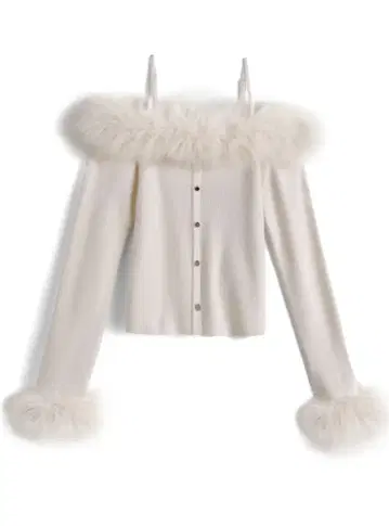 퍼 오프숄더 니트탑 [tu1774] 아이보리