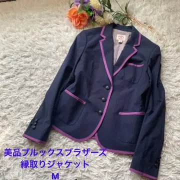 새상품급 브룩스브라더스 테두리 테일러드 자켓 M 스트라이프 네이비 퍼플