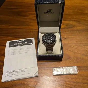 CASIO EDIFICE 5263P JA 솔라 전파 손목시계 블랙 다이얼