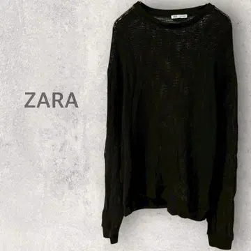 [ 자라 ] 메쉬 니트 스웨터 L 긴팔 상의 쿨넥 스타일리시