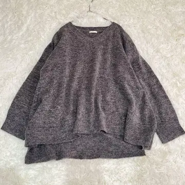 M339 [지유] 알파카 니트 V넥 피쉬테일 루즈핏 신축성