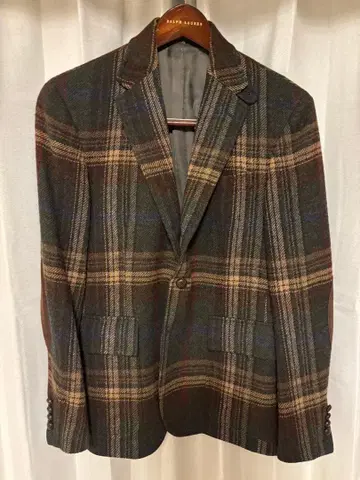 랄프 로렌 자켓 체크 무늬 브라운 계열