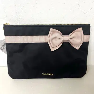 [ 미사용 새상품 ] 토카 더블 리본 파우치 블랙