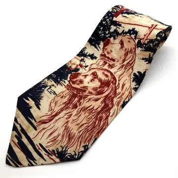 빈티지 넥타이 래브라도 리트리버 개 동물 구제 의류 올 패턴