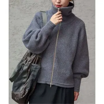 저널 스탠다드 WASHABLE 메리노 오픈 지퍼 니트