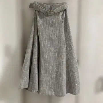 PROPORTION 벨트 포함 플레어 스커트 그레이