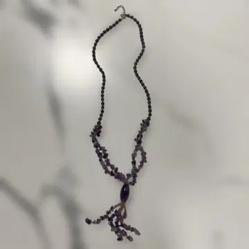 천연 자수정 목걸이 다층 구조 약 72cm