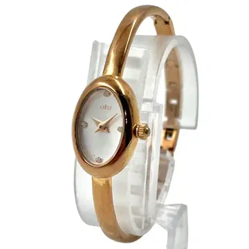 [새상품급] ete 뱅글 워치 손목시계 다이아 5P 핑크 골드 돔형