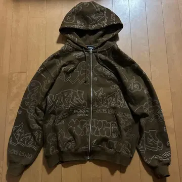 XLARGE 지퍼 후드티 브라운