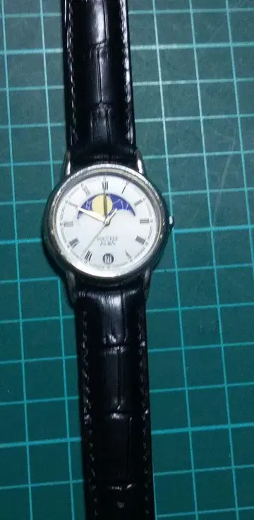 월령 표시 가죽 손목시계 ALBA SUCCESS 문페이즈 작동품