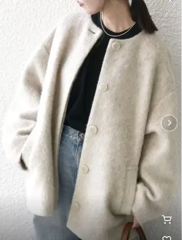 SHIPS any 샤기 노카라 코쿤 코트