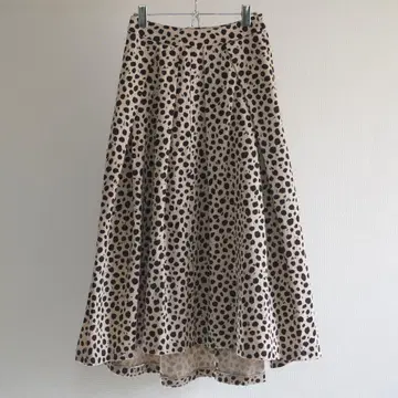 VERMEIL par iena 레오파드 프린트 턱 플레어 스커트