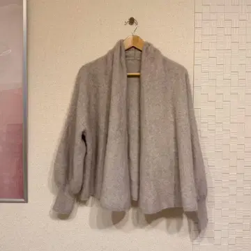 noble 퍼 니트 퍼프 가디건