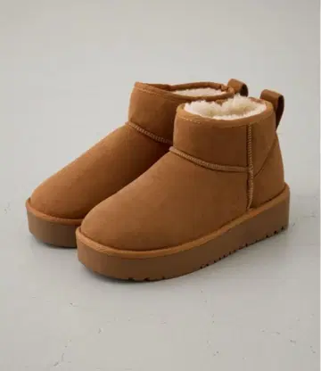 마우지 통굽 무스탕 숏부츠