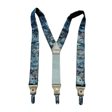 새상품급 고급 금란 서스펜더 일본풍 패턴 길상 문양 청해파 꽃무늬