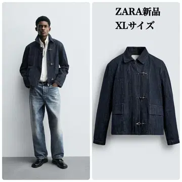 ZARA 토글 버튼 데님 자켓 XL 사이즈 택 포함 새상품 인디고 블루