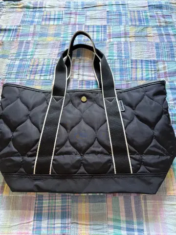 [미사용품] OPAQUE.CLIP 퀼팅 토트백 블랙 서류함