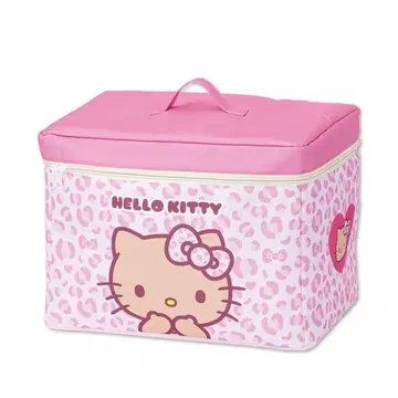 새상품 키티 뚜껑 포함 수납 박스 레오파드 무늬