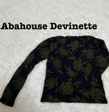 아바하우스 두 비네트 올 패턴 V넥 니트 모헤어 울 혼방[355]