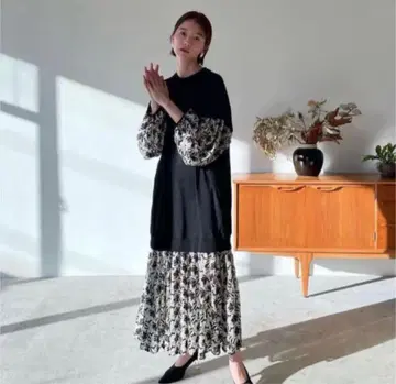 CLANE FLOWER LACE MIX ONE PIECE