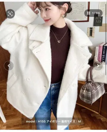 2WAY 어레인지 칼라 니트 샤기 미들 기장 더블 테일러드 자켓