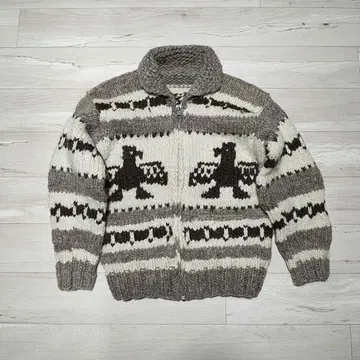 90s 카우친 스웨터 썬더버드 캐나다제 새상품급