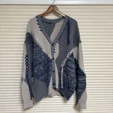 HARE 스티치 절개 니트 가디건