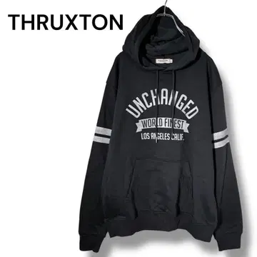 슬랙스턴 로고 프린트 속기모 후드티 L 사이즈 블랙