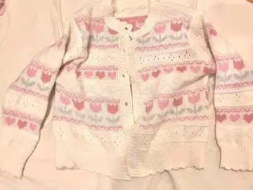 튤립 패턴 니트 가디건