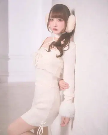 미셸 마카롱 케이블 퍼 니트 셋업