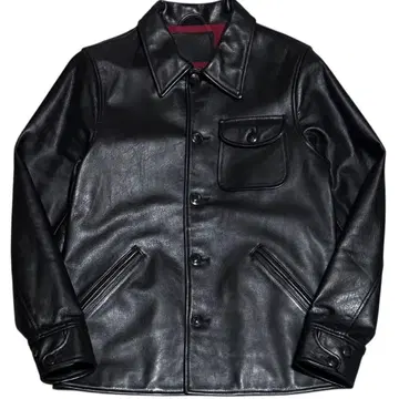 분위기 발군 FUCT 백 페인트 가죽 카 코트 블랙