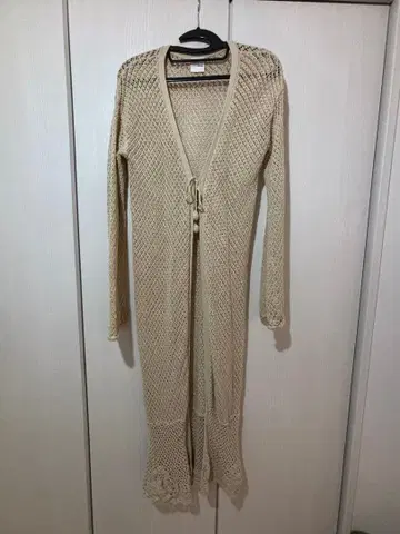 [ CIAOPANIC ] 베이지 시스루 편직 긴팔 가디건