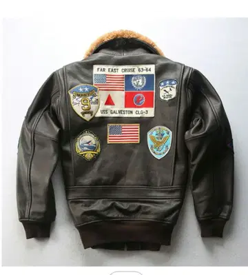 천연 가죽 MA-1 가죽 자켓 라이더스