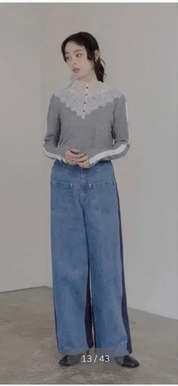 에이미 로우 새상품급 레이스 상의