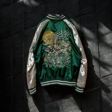 경화수월 쿄카스이게츠 스카잔 용 드래곤 자수 그린 M