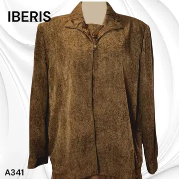 [ 이베리스 ] 셋업풍 셔츠 꽃무늬 자켓풍 브라운 계열 여성복