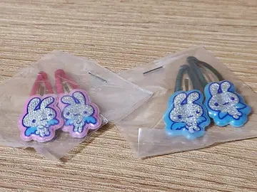 [ 희귀 레어 ] 헤이세이 레트로 트윈 토끼 엔젤 헤어핀 2세트 1