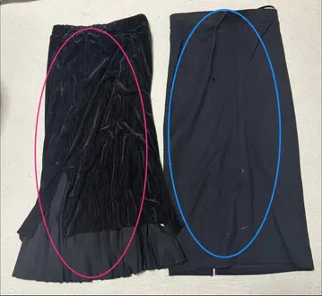 블랙 컬러 롱 스커트 2세트