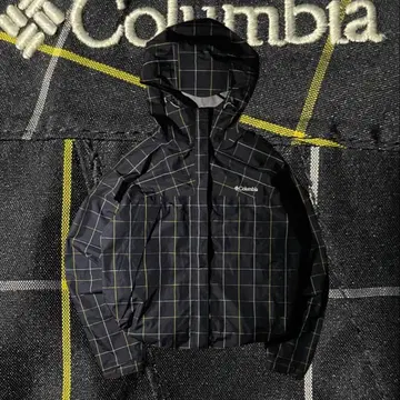 컬럼비아 체크 후드티 쉘 자켓 tech 짧은 기장