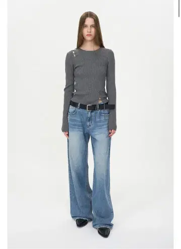 INSILENCE WOMEN 로우웨스트 와이드 청바지 BLUE (XS)