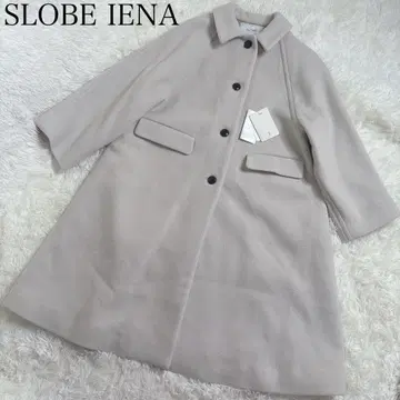 택 포함 SLOBE IENA 카라 부착 래글런 A 라인 코트 베이지