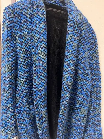 블루 계열 트위드 테일러드 자켓