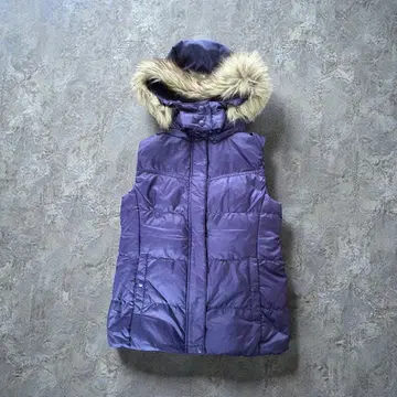 올드 유니클로 헤이세이 갸루 다운 베스트 후드 퍼 y2k S 보라색