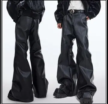 Argue Culture 가죽 팬츠 와이드 플레어