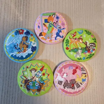 디즈니 캐릭터 자수 캔뱃지 5개 세트 주토피아 토이 스토리