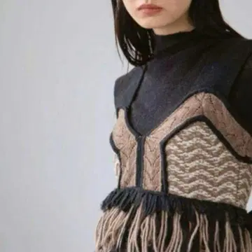 TODAYFUL 자카드 프린지 니트 뷔스티에